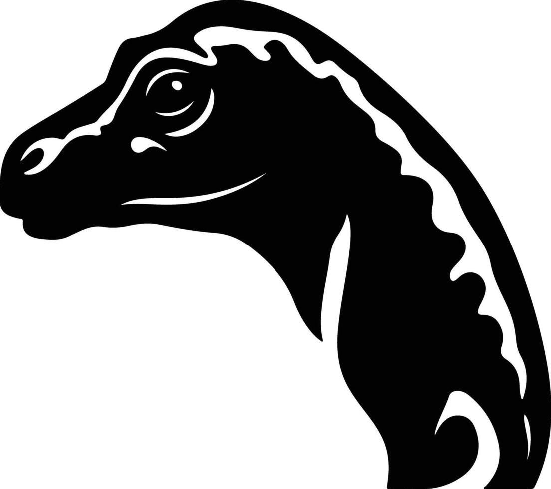 endearing Black silhouette of Edmontosaurus head vector