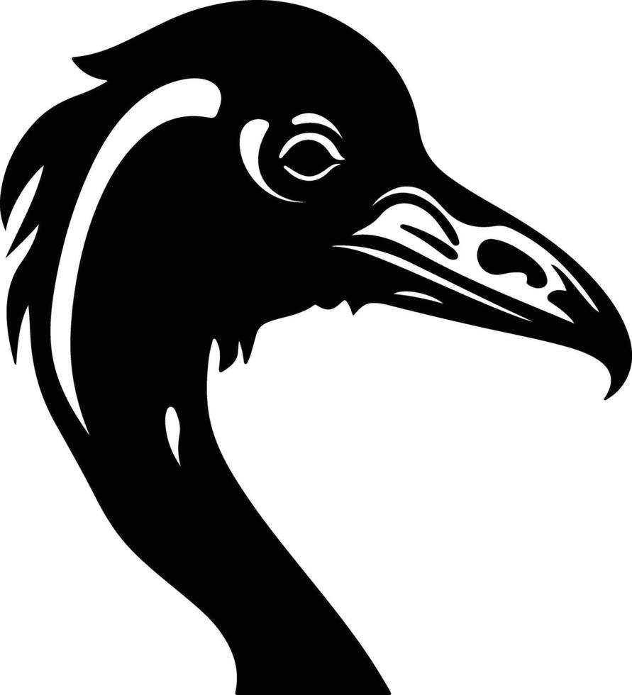 lovely Black silhouette of dodo head vector