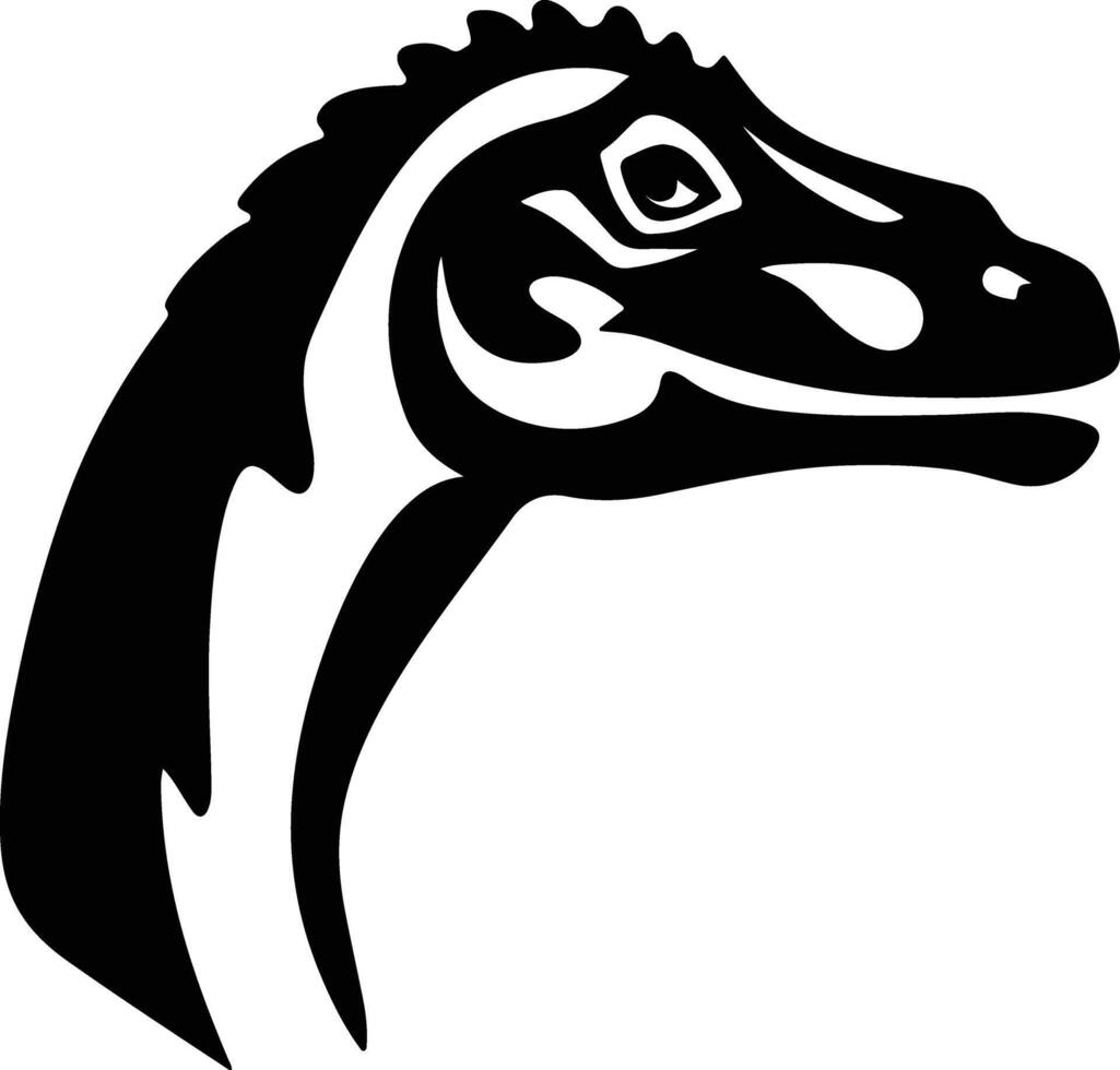 charming Black silhouette of Edmontosaurus head vector