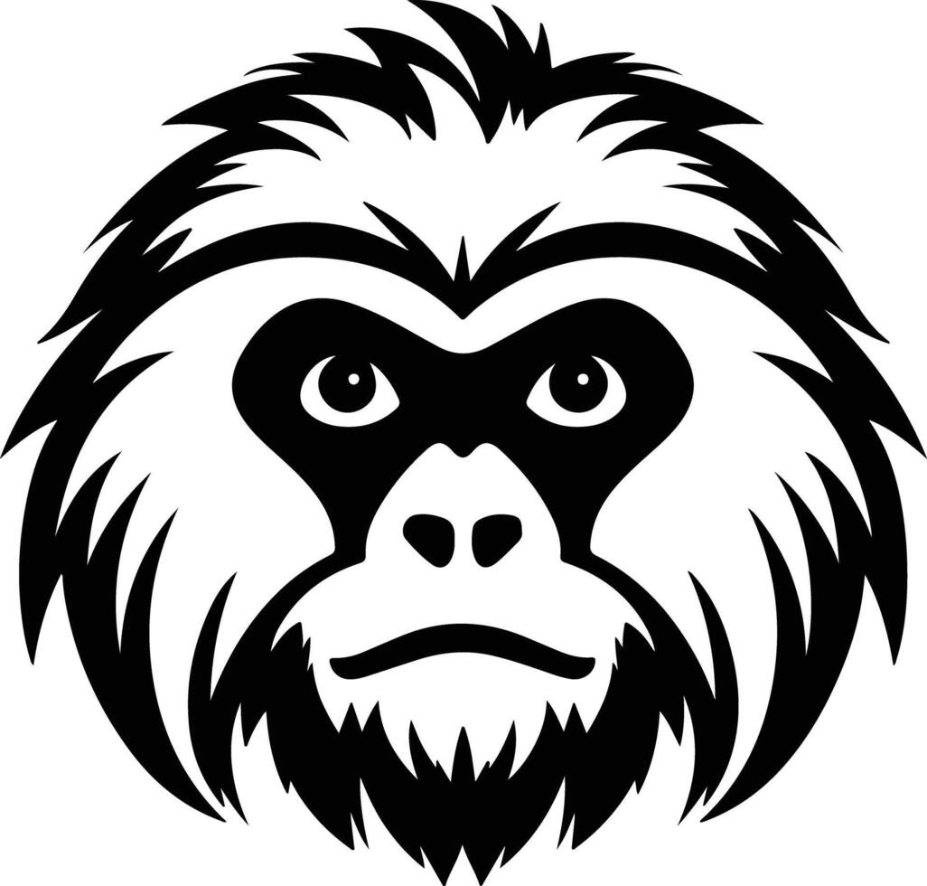 lovely Black silhouette of gibbon head vector