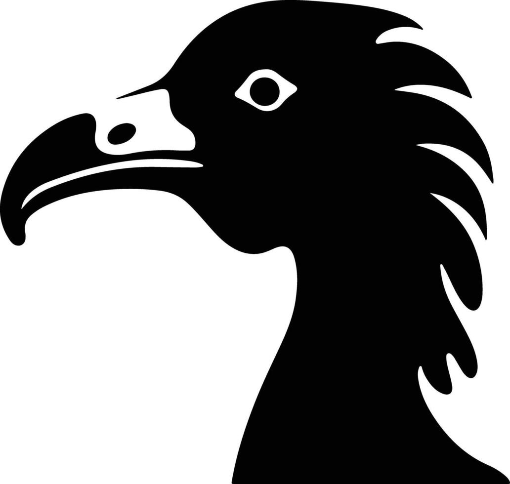 adorable Black silhouette of dodo head vector