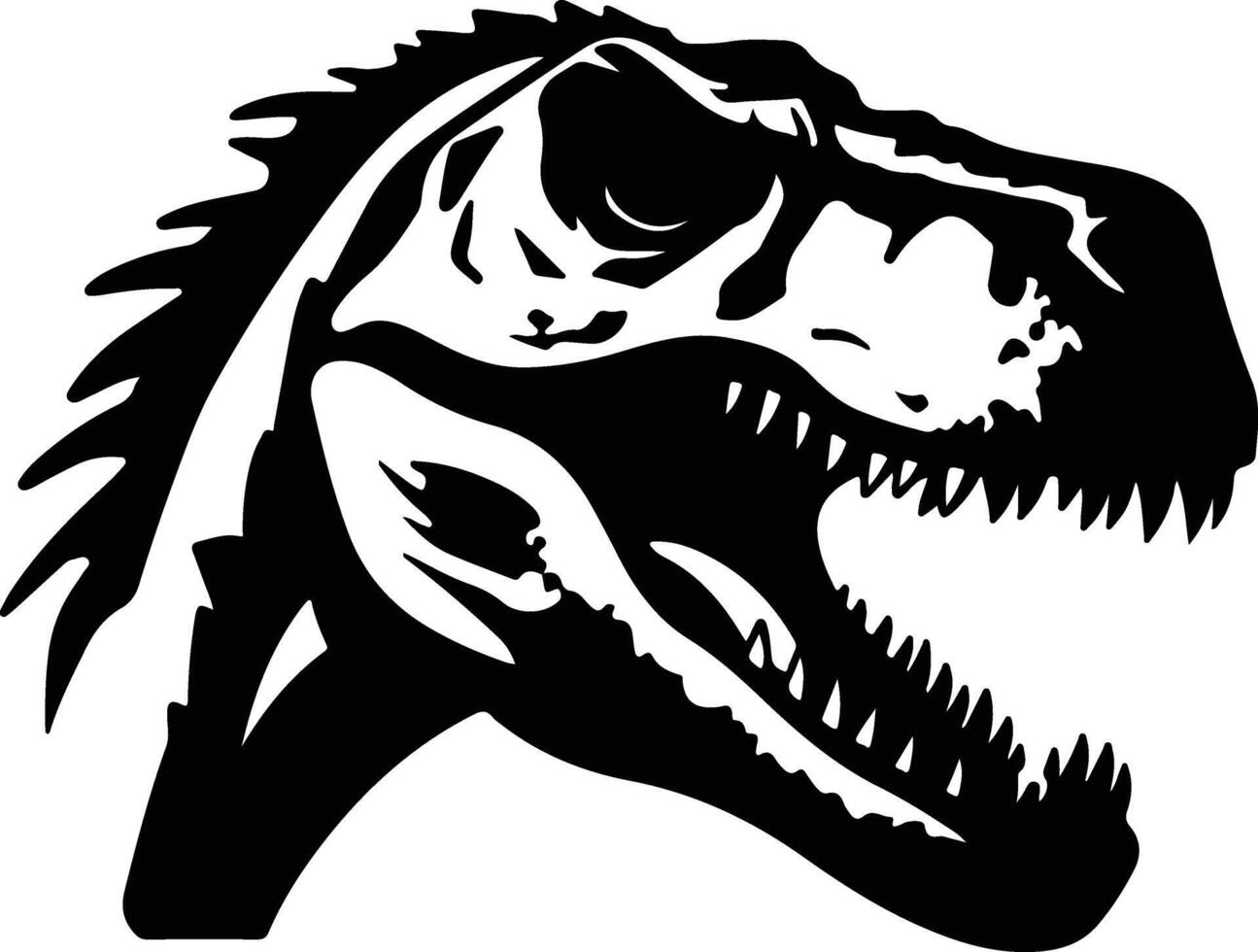enchanting Black silhouette of dinosaur head vector