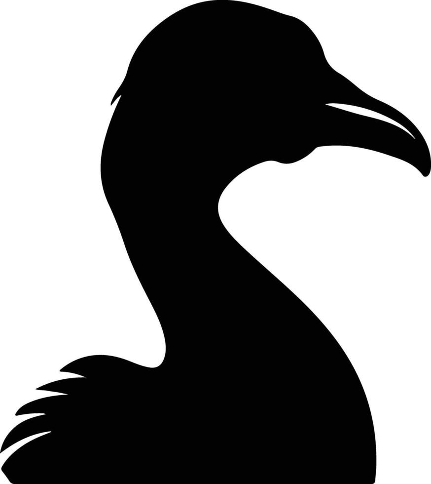 Black silhouette of dodo head vector