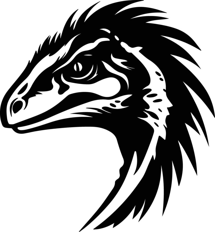 heavenly Black silhouette of Dilophosaurus head vector
