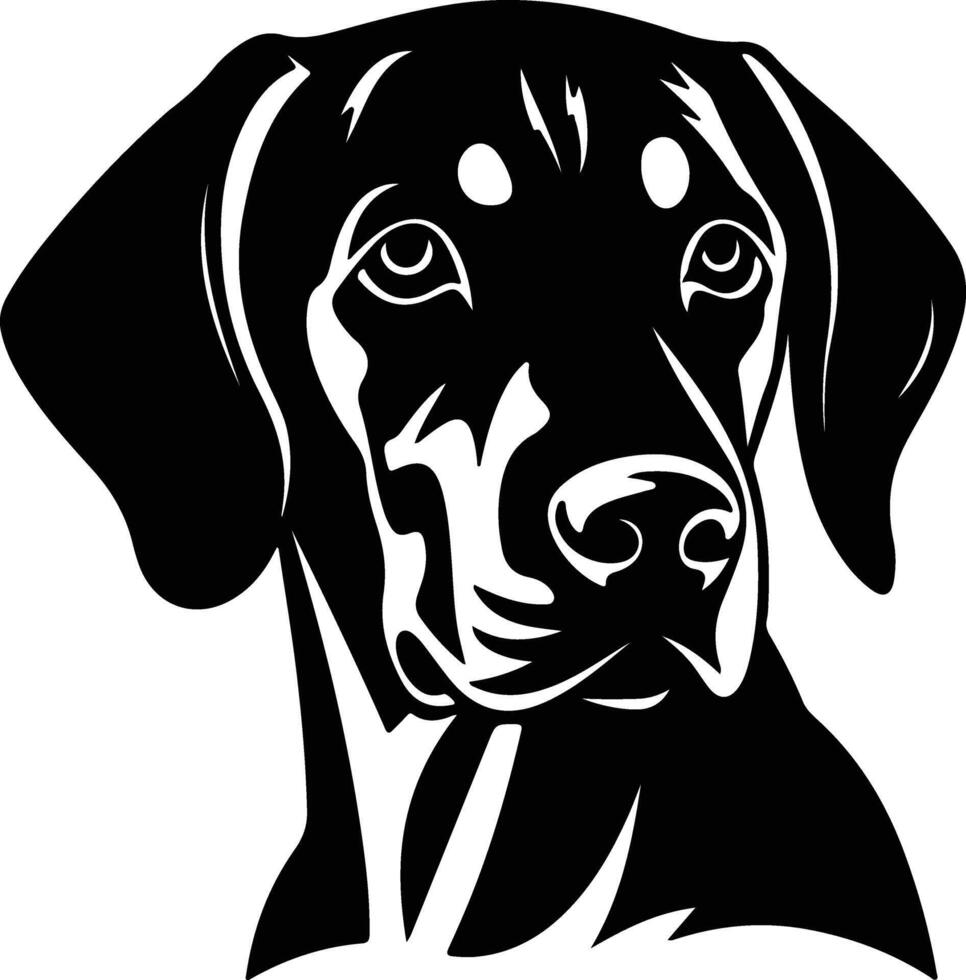 charming Black silhouette of dog head vector