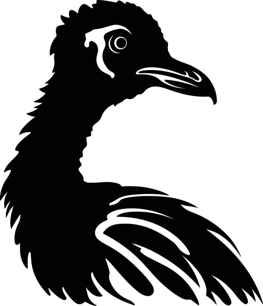 graceful Black silhouette of dodo head vector