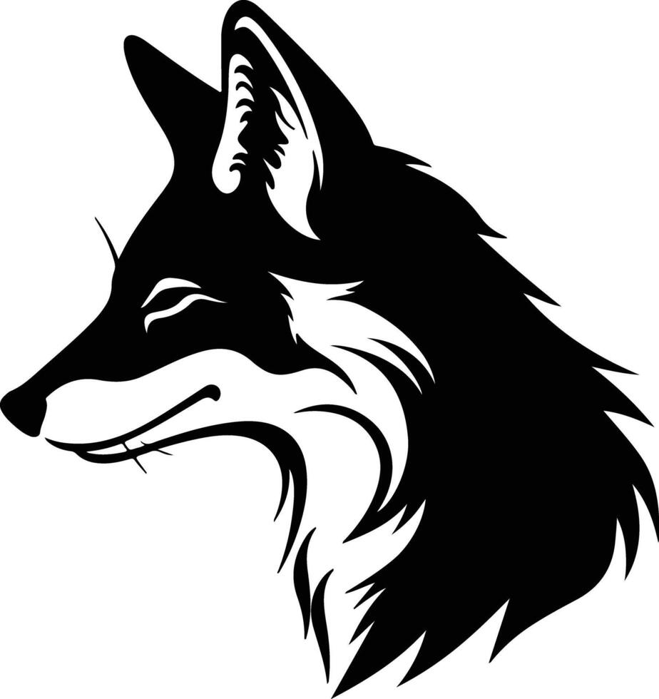 captivating Black silhouette of dhole head vector