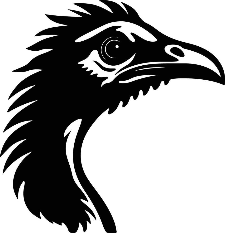 enchanting Black silhouette of Dinornis head vector
