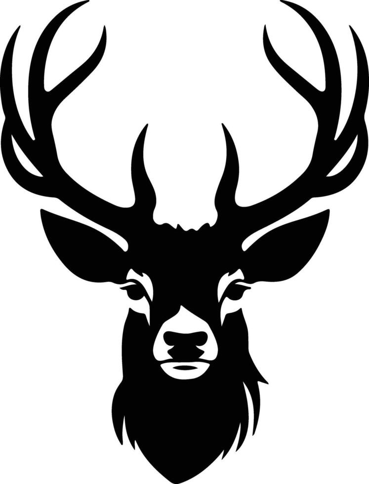 winsome Black silhouette of deer head vector