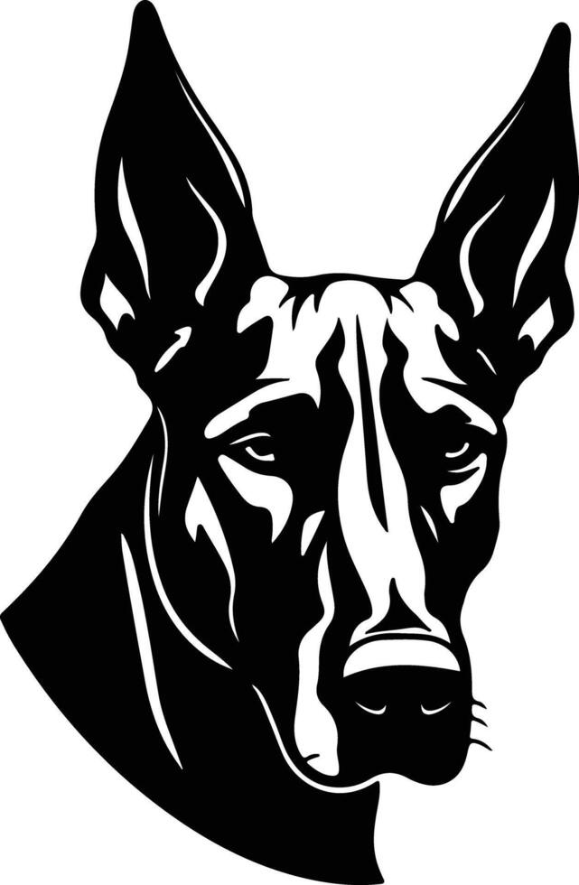 sweet Black silhouette of Doberman pinscher head vector