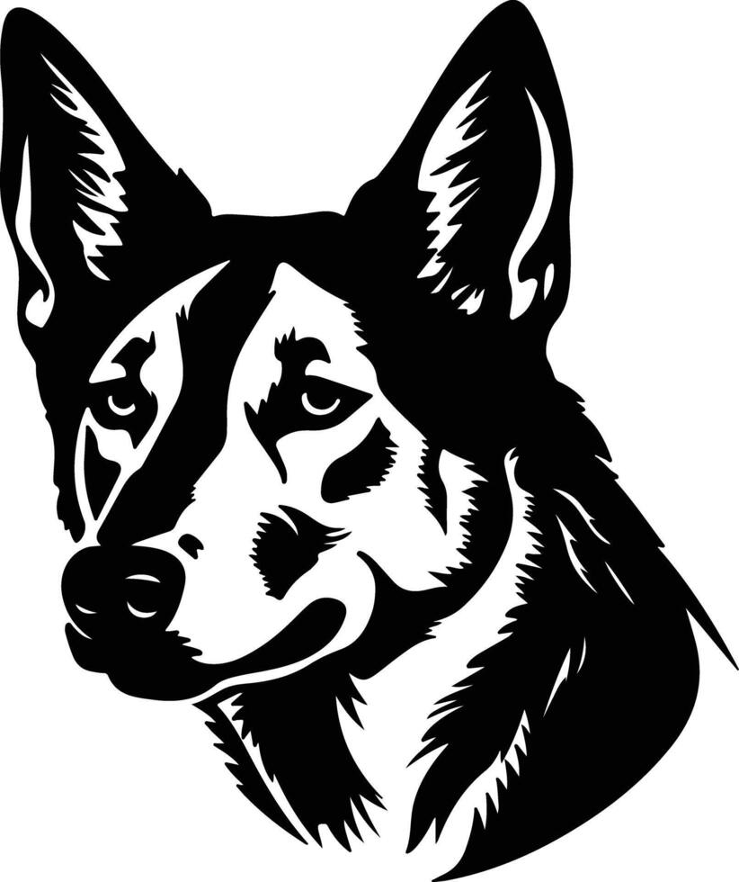 endearing Black silhouette of dingo head vector
