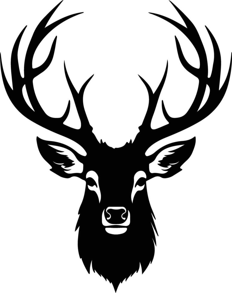 enchanting Black silhouette of deer head vector