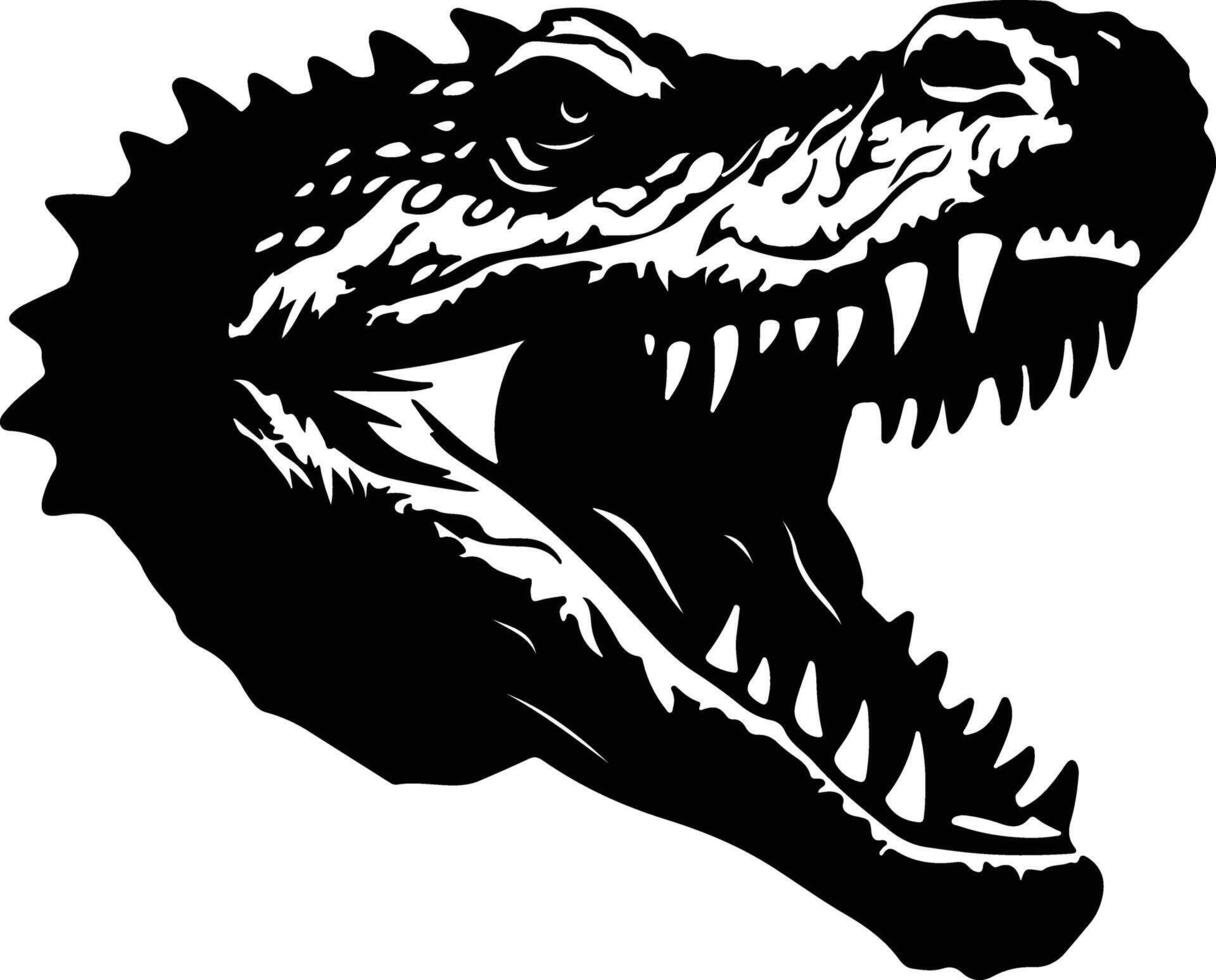 precious Black silhouette of Desmatosuchus head vector