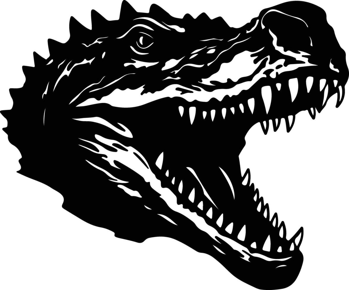 angelic Black silhouette of Desmatosuchus head vector
