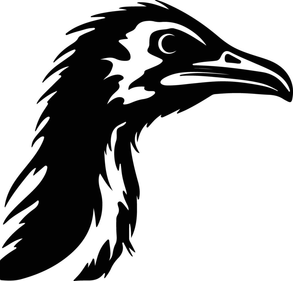 endearing Black silhouette of Dinornis head vector