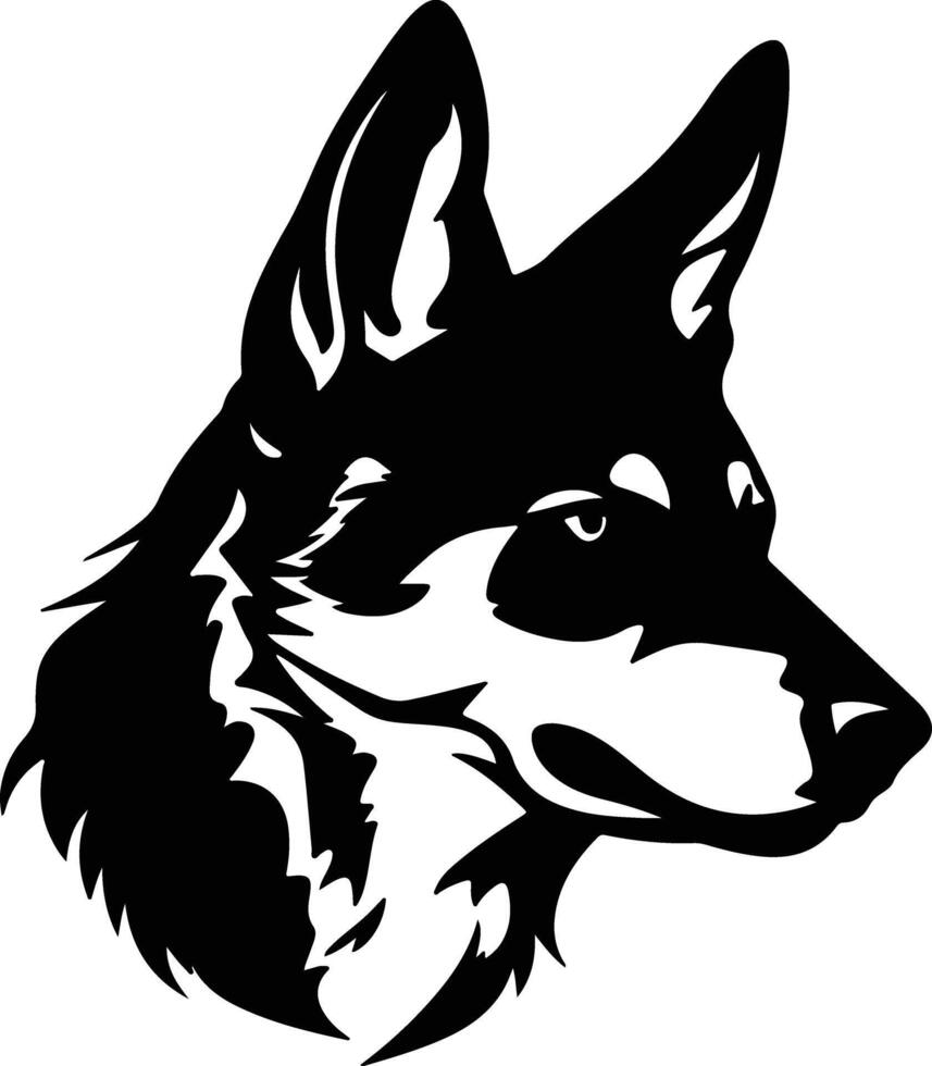 precious Black silhouette of dingo head vector