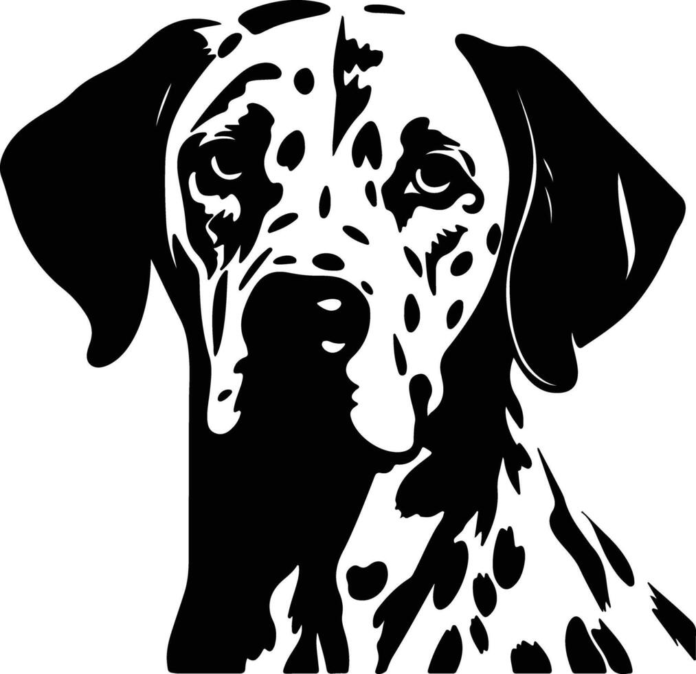 angelic Black silhouette of Dalmatian head vector