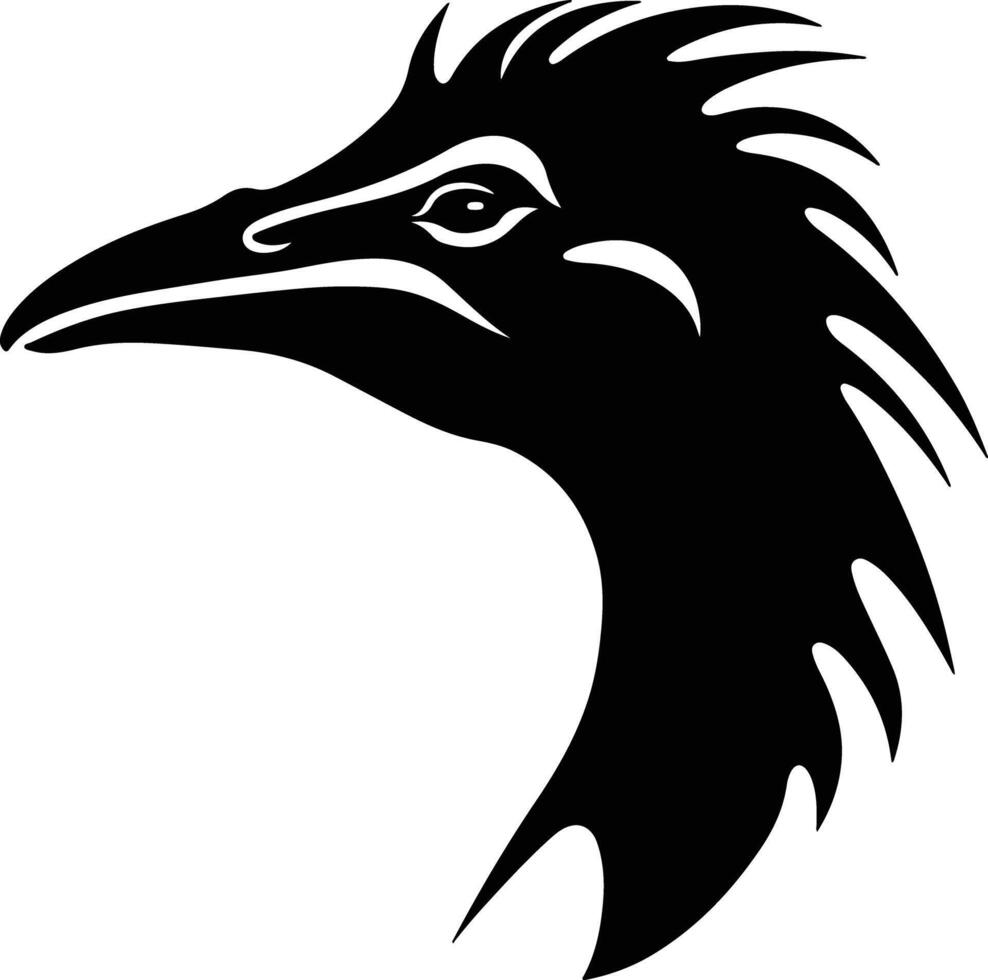 angelic Black silhouette of Dinornis head vector