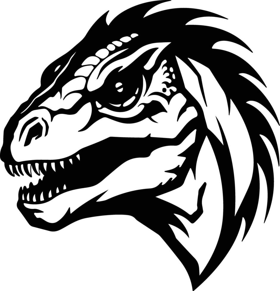 charming Black silhouette of Dilophosaurus head vector
