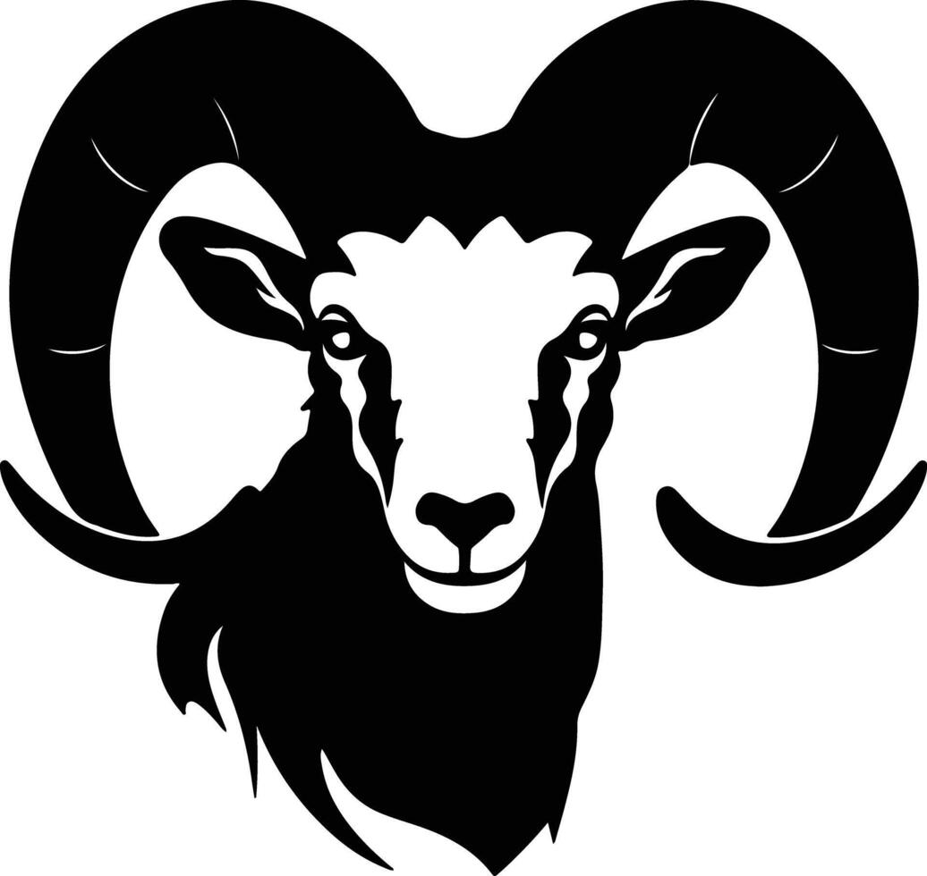 winsome Black silhouette of dall sheep head vector