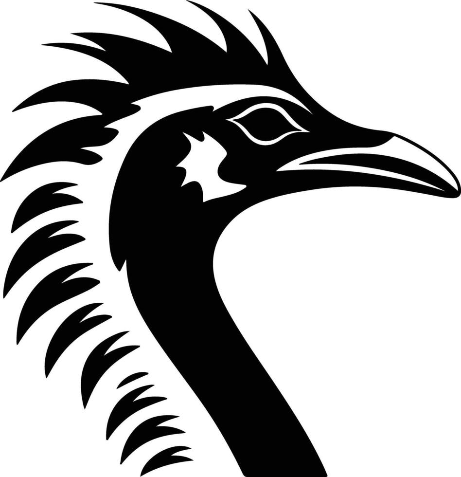 Black silhouette of Dinornis head vector