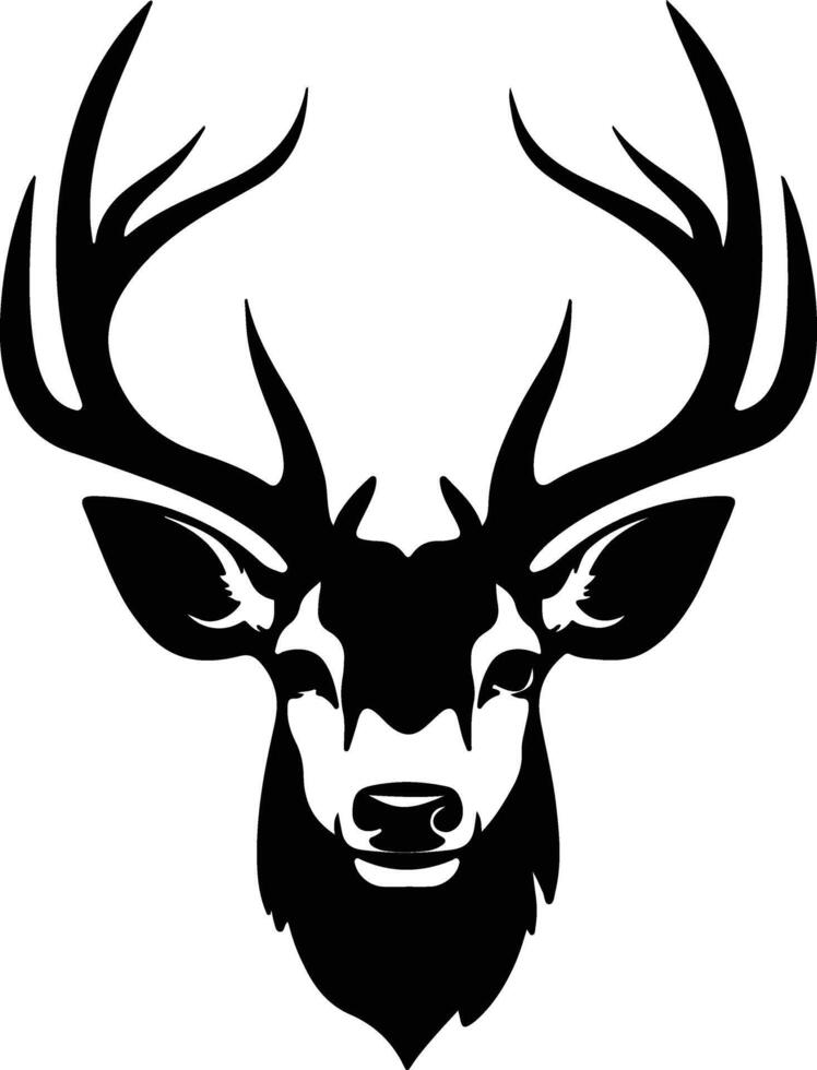 sweet Black silhouette of deer head vector