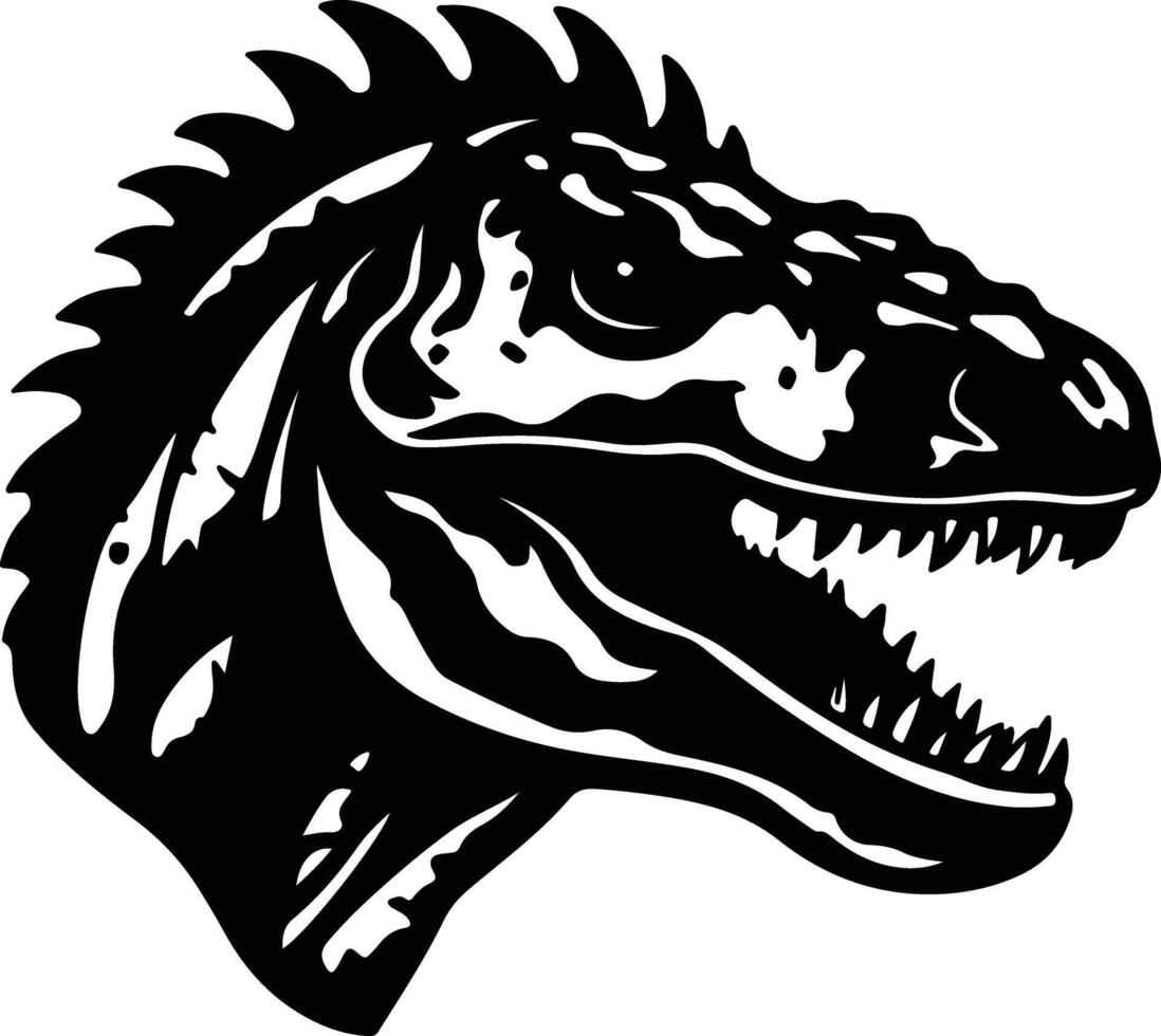 angelic Black silhouette of dinosaur head vector