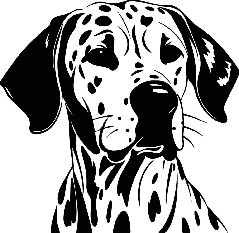 precious Black silhouette of Dalmatian head vector