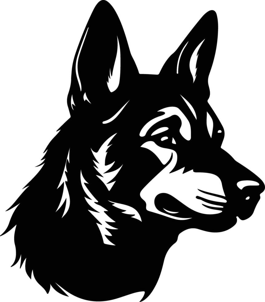 adorable Black silhouette of dingo head vector