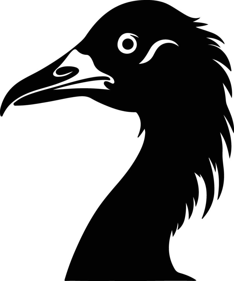 charming Black silhouette of dodo head vector