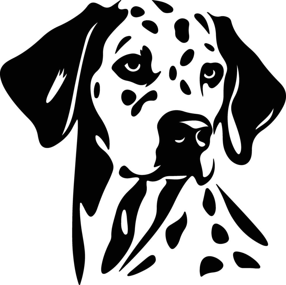 graceful Black silhouette of Dalmatian head vector