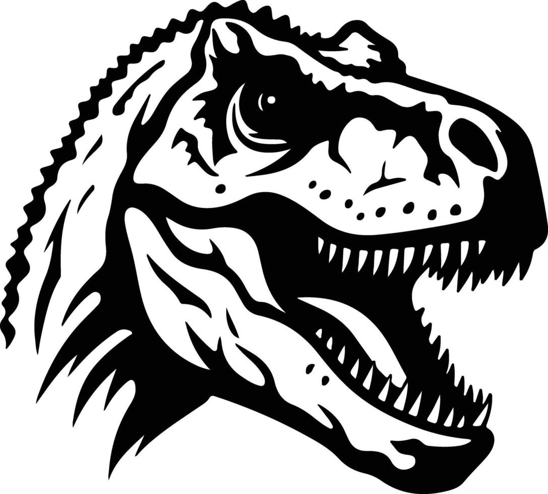 precious Black silhouette of dinosaur head vector
