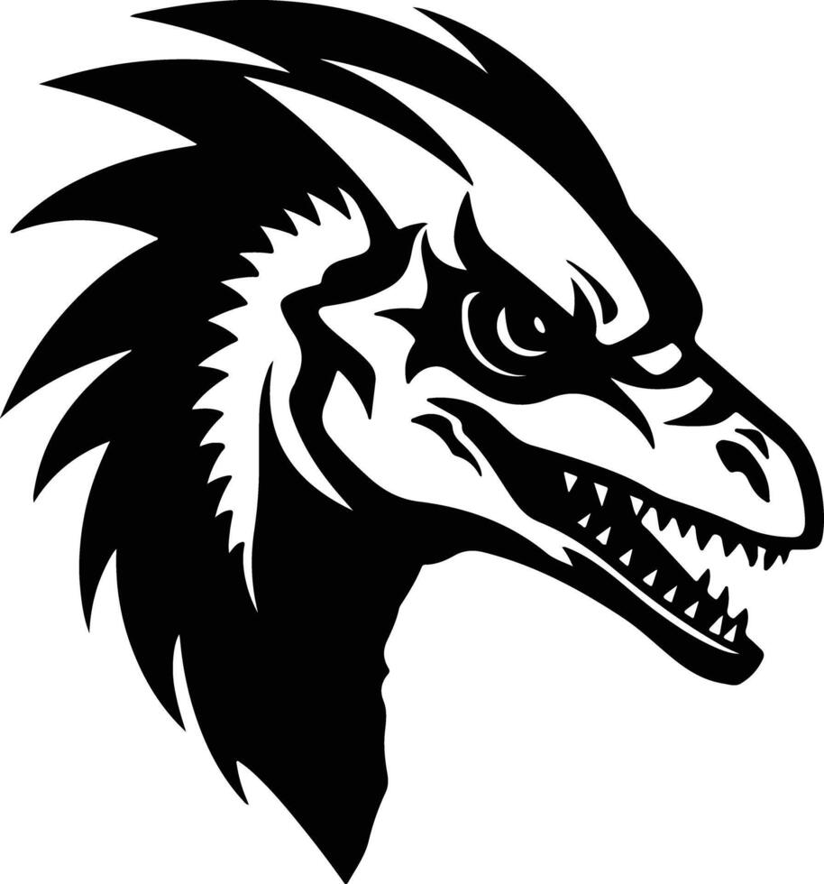 enchanting Black silhouette of Dilophosaurus head vector