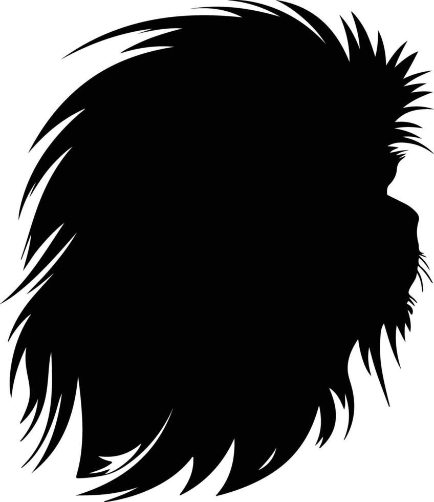 enchanting Black silhouette of golden lion tamarin head vector