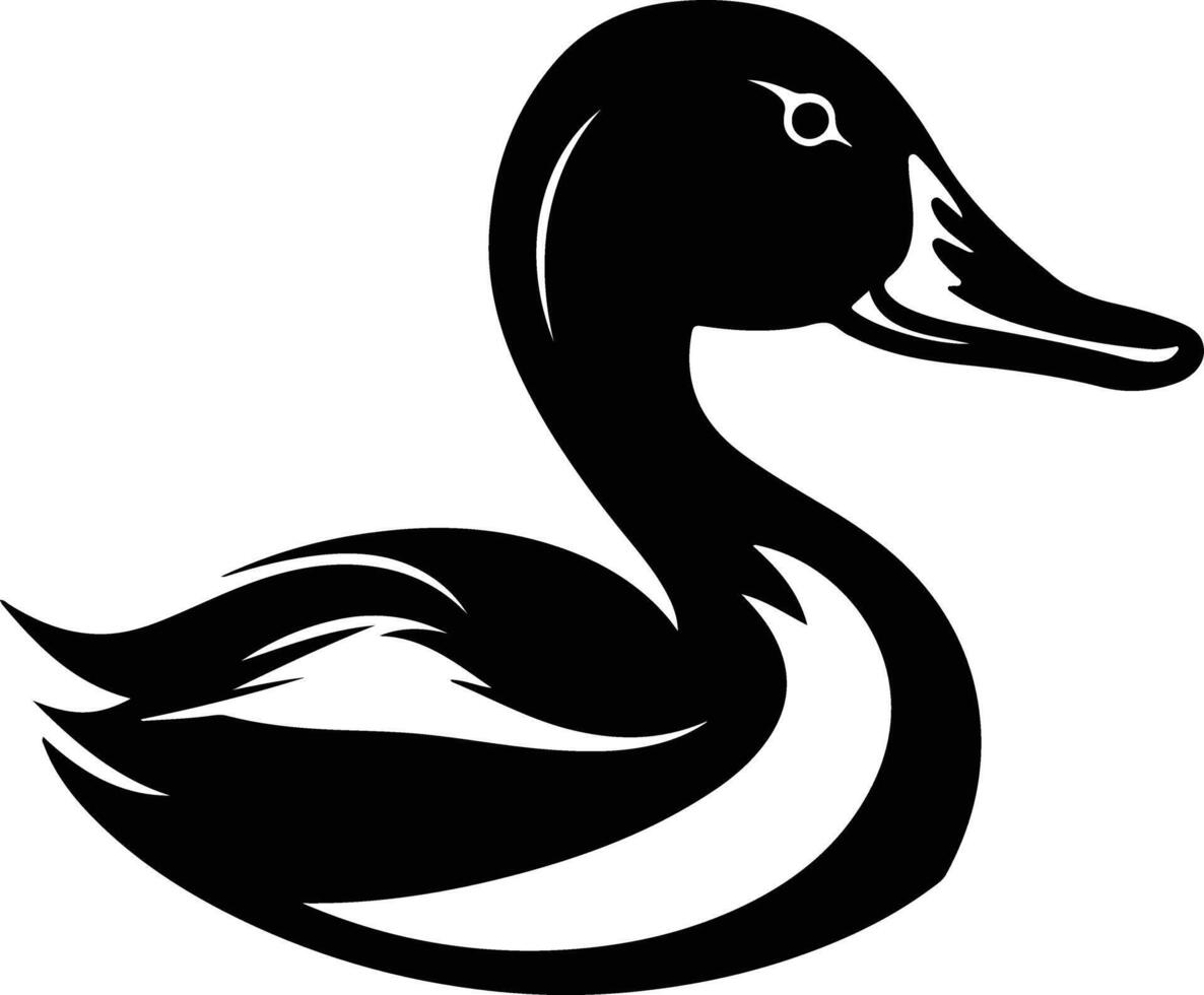 sweet Black silhouette of duck head vector