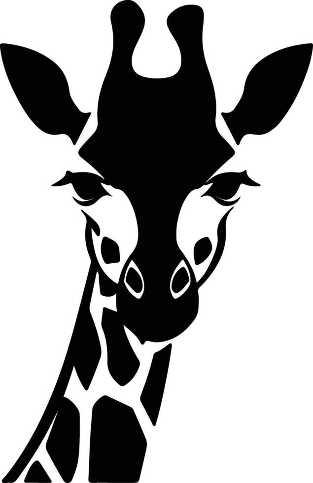 adorable Black silhouette of giraffe head vector