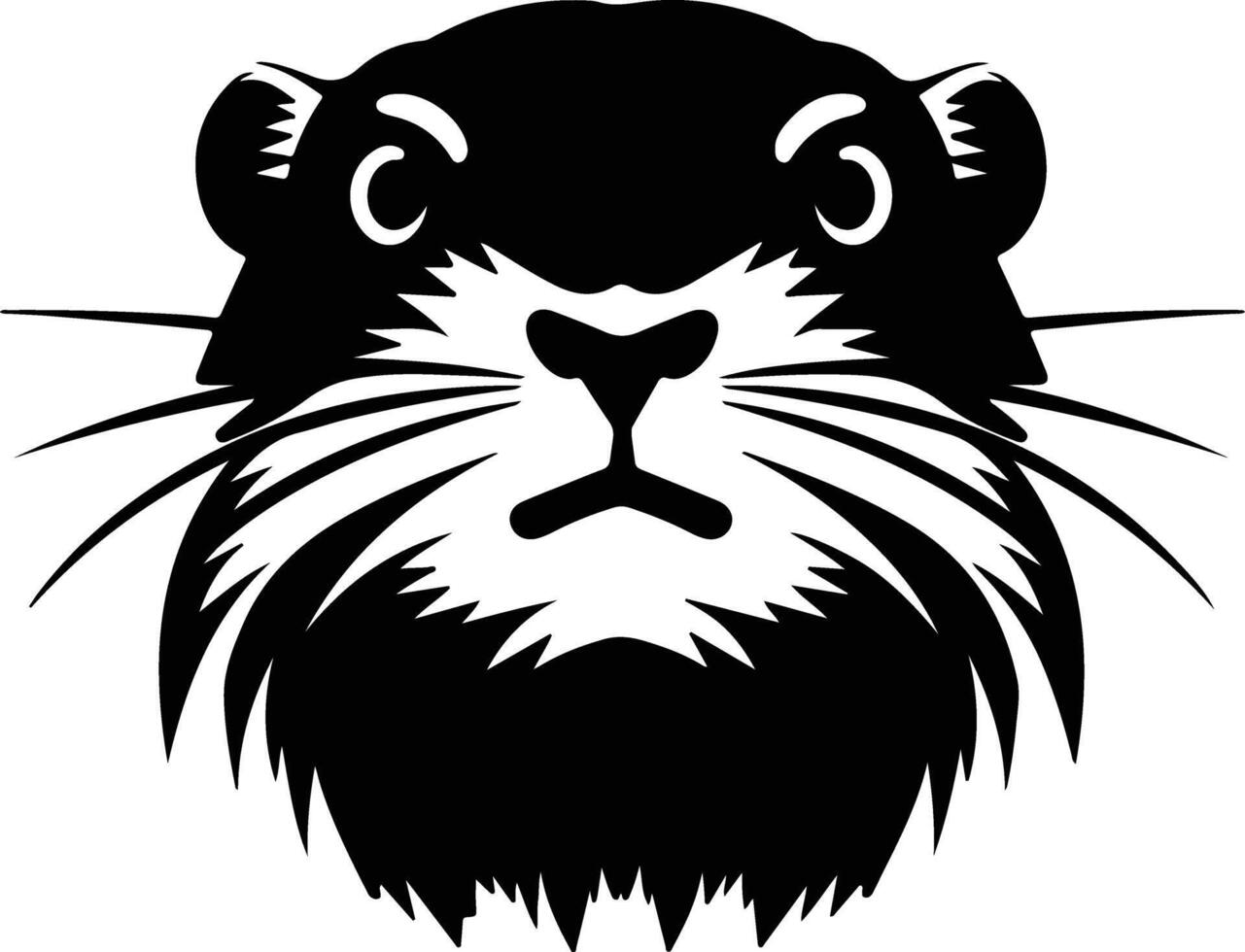 charming Black silhouette of gopher head vector