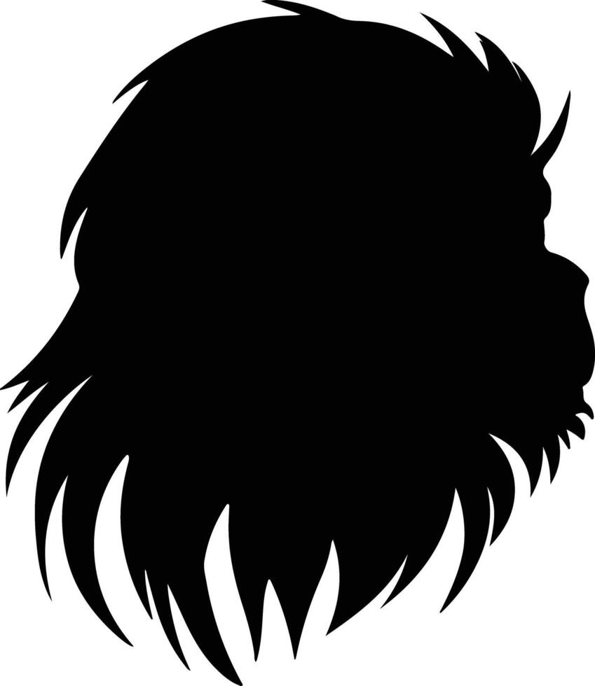 precious Black silhouette of golden lion tamarin head vector