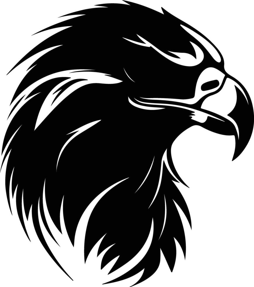 charming Black silhouette of golden eagle head vector