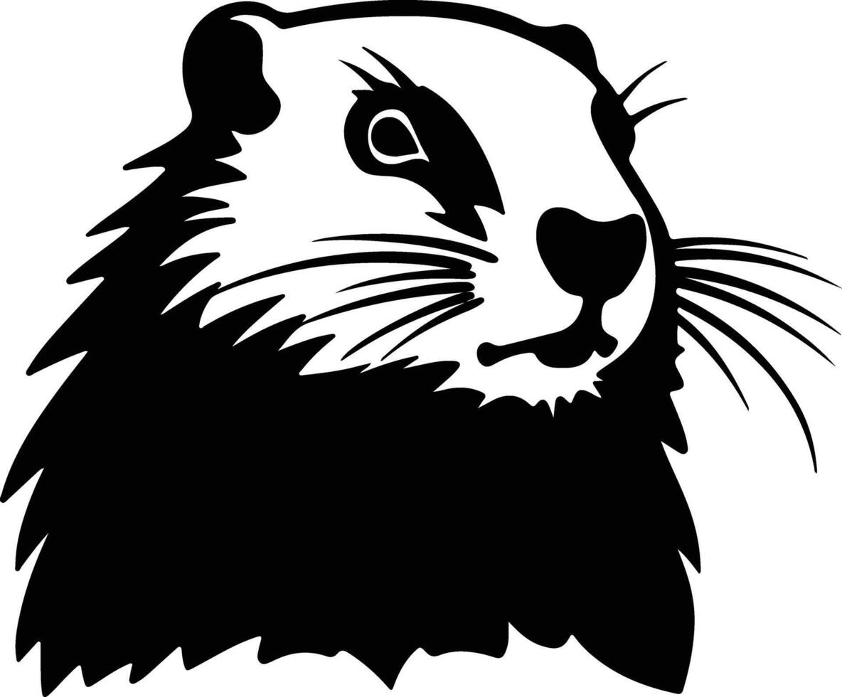 sweet Black silhouette of groundhog head vector