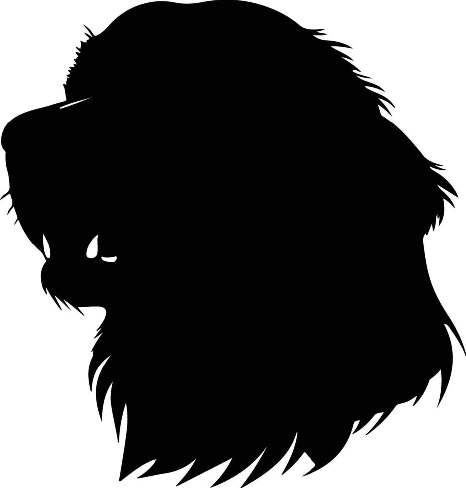 endearing Black silhouette of golden retriever head vector