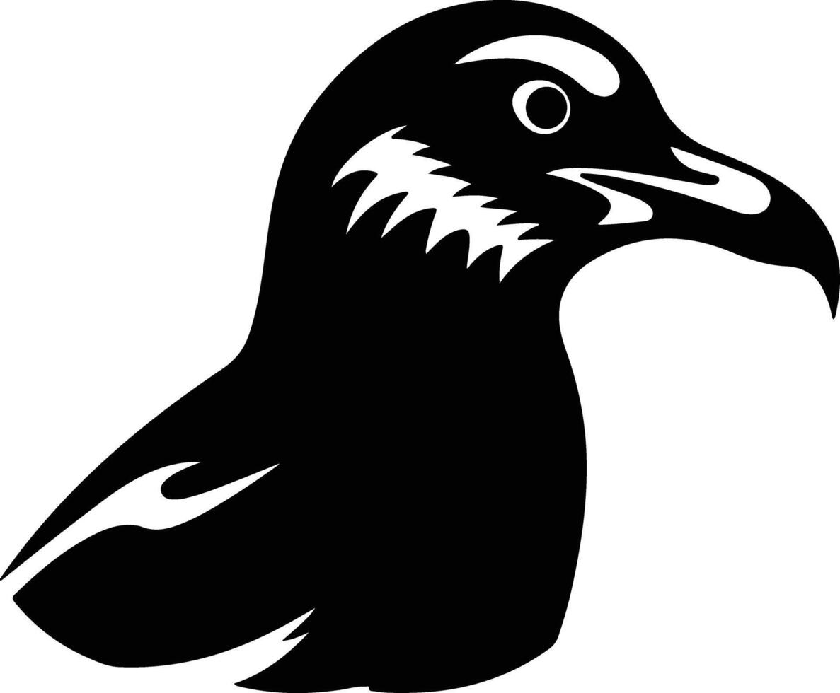 radiant Black silhouette of gull head vector