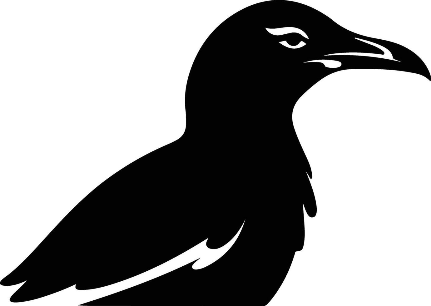 winsome Black silhouette of gull head vector