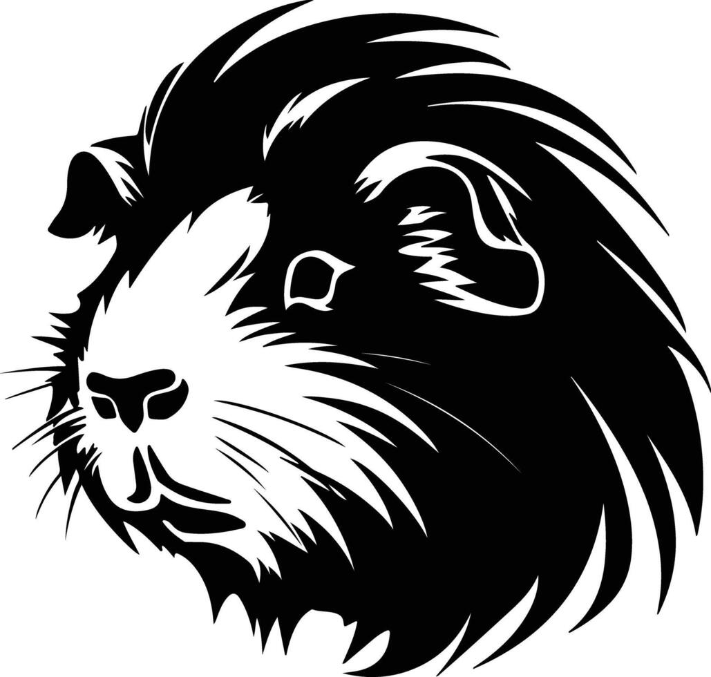 angelic Black silhouette of guinea pig head vector