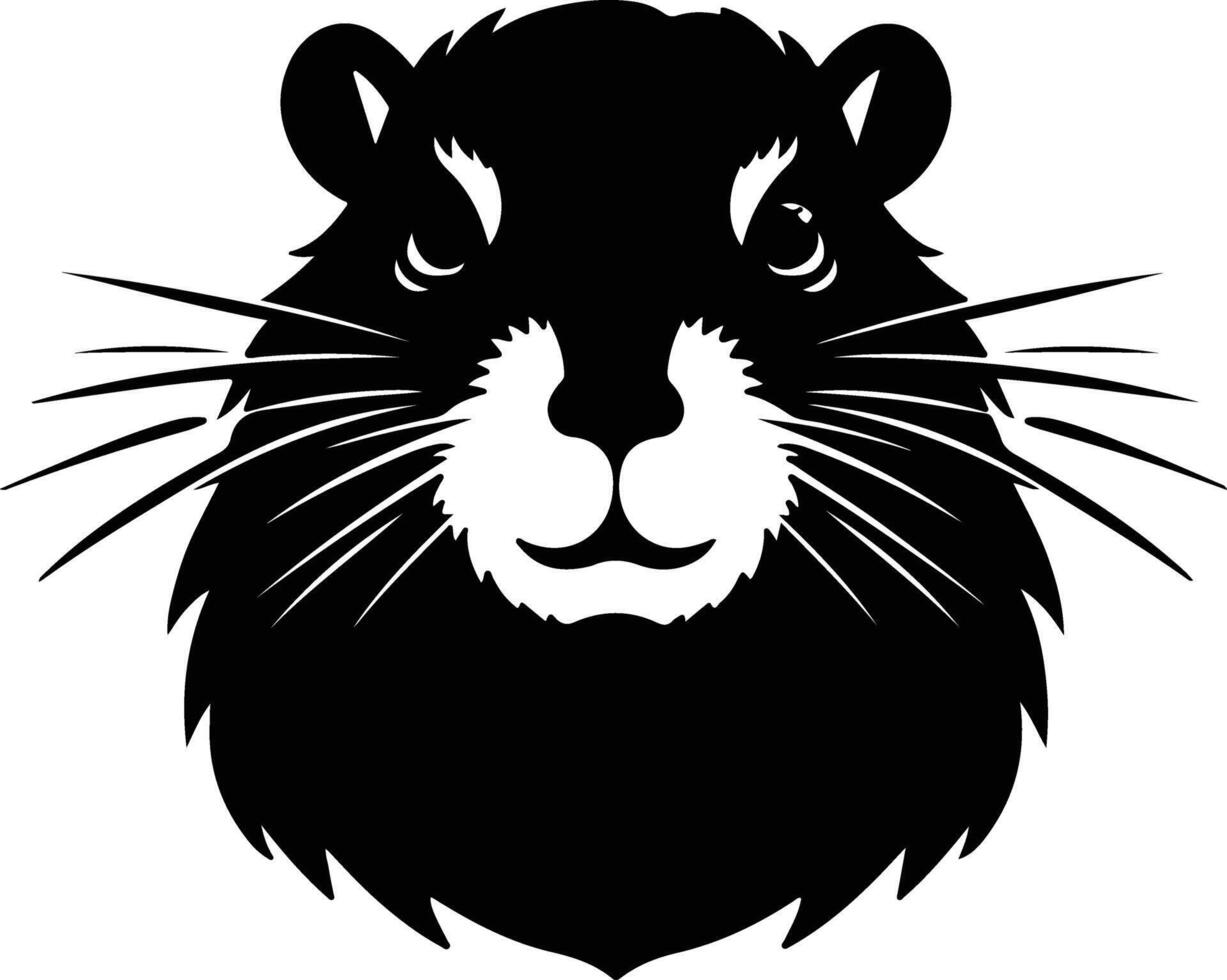 enchanting Black silhouette of gopher head vector