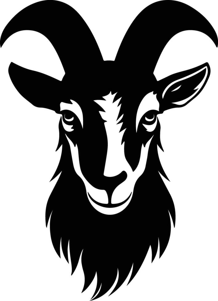 angelic Black silhouette of goat head vector