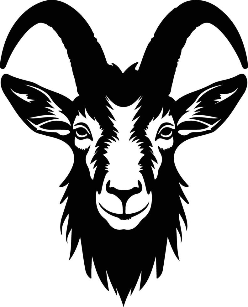 charming Black silhouette of goat head vector