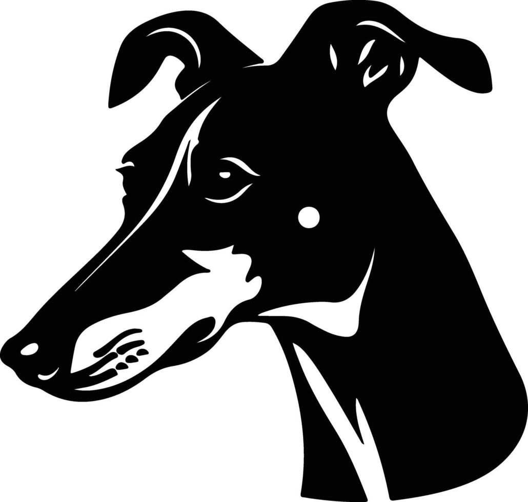 winsome Black silhouette of greyhound head vector