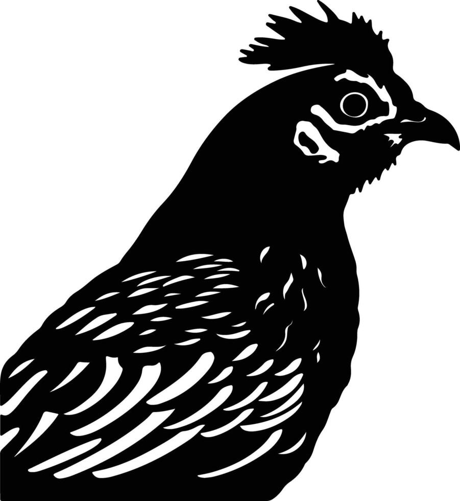 angelic Black silhouette of grouse head vector