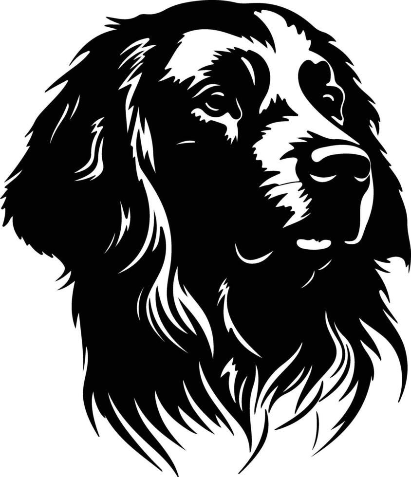 enchanting Black silhouette of golden retriever head vector